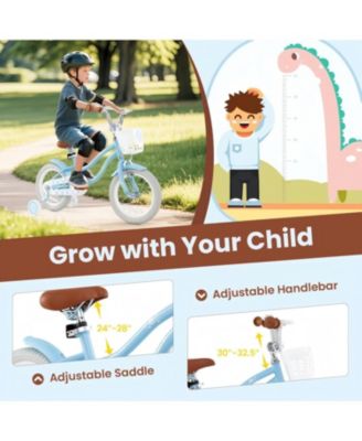 18 Inch Kids Bike with Adjustable Seat and Bell for Kids 3-8 Years Olds