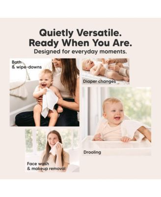 5-Pack Lyra Muslin Baby Washcloths, Large 12x12, Soft Absorbent Cotton Muslin Wash Cloths, Burp Rags, Face Cloth Towel