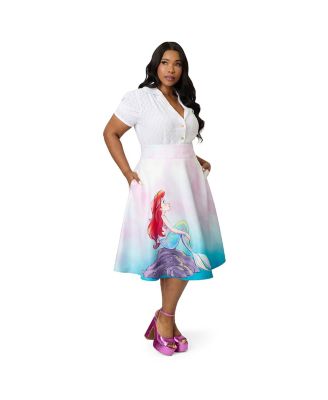 Plus Size Retro Style High Waist Vivien Swing Skirt