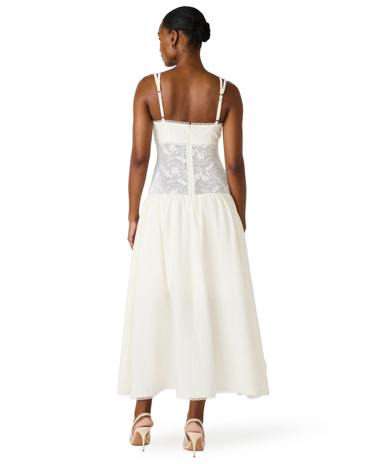 Женское платье Steve Madden Braided Strap Square Neck Midi, цвет: Состаренный — фото 5