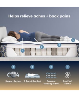 Perfect Sleeper Cascade Canyon 14" Medium Pillow Top Mattress Set, Queen