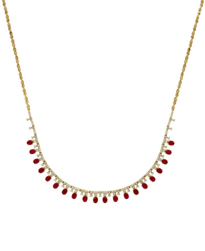LALI Jewels Ruby (9/10 ct. t.w.) & Diamond (1/5 ct. t.w.) Necklace in 14k