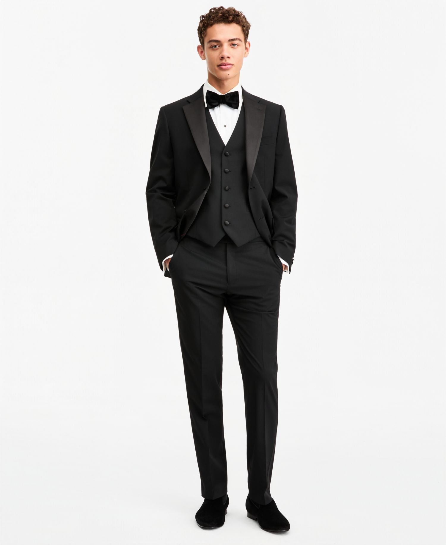Men's Modern-Fit Flex Stretch Black Tuxedo Pants