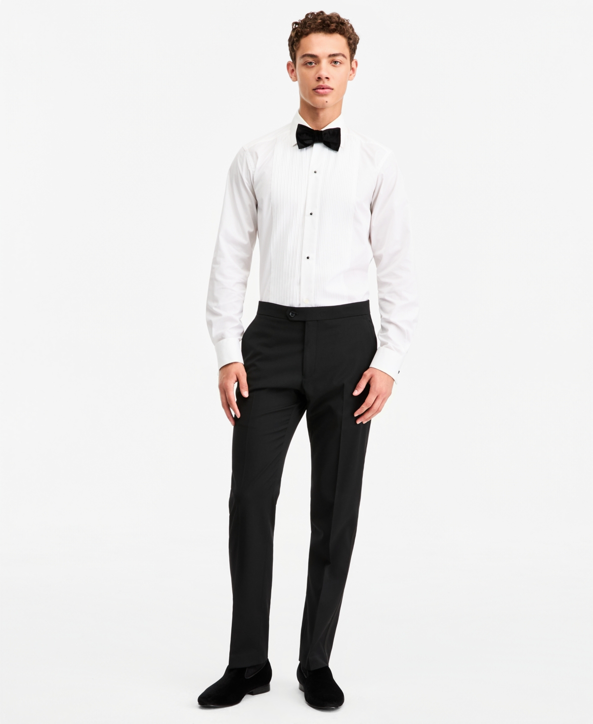 Tommy Hilfiger Men's Modern-Fit Flex Stretch Black Tuxedo Pants