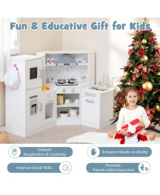 Kids Corner Pretend Kitchen Playset with Separated Washing Basin