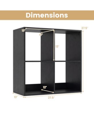 4-Cube Bookcase with Guardrail for Bedroom or Living Room