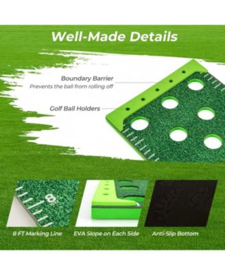 11 FT Putting Green Mat with 2 Adjustable Putters and 6 Balls