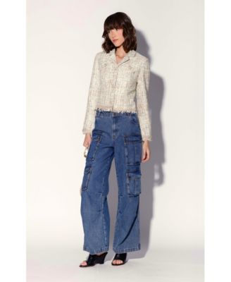 Women's Veronica Notch-Collar Boucle Tweed Jacket