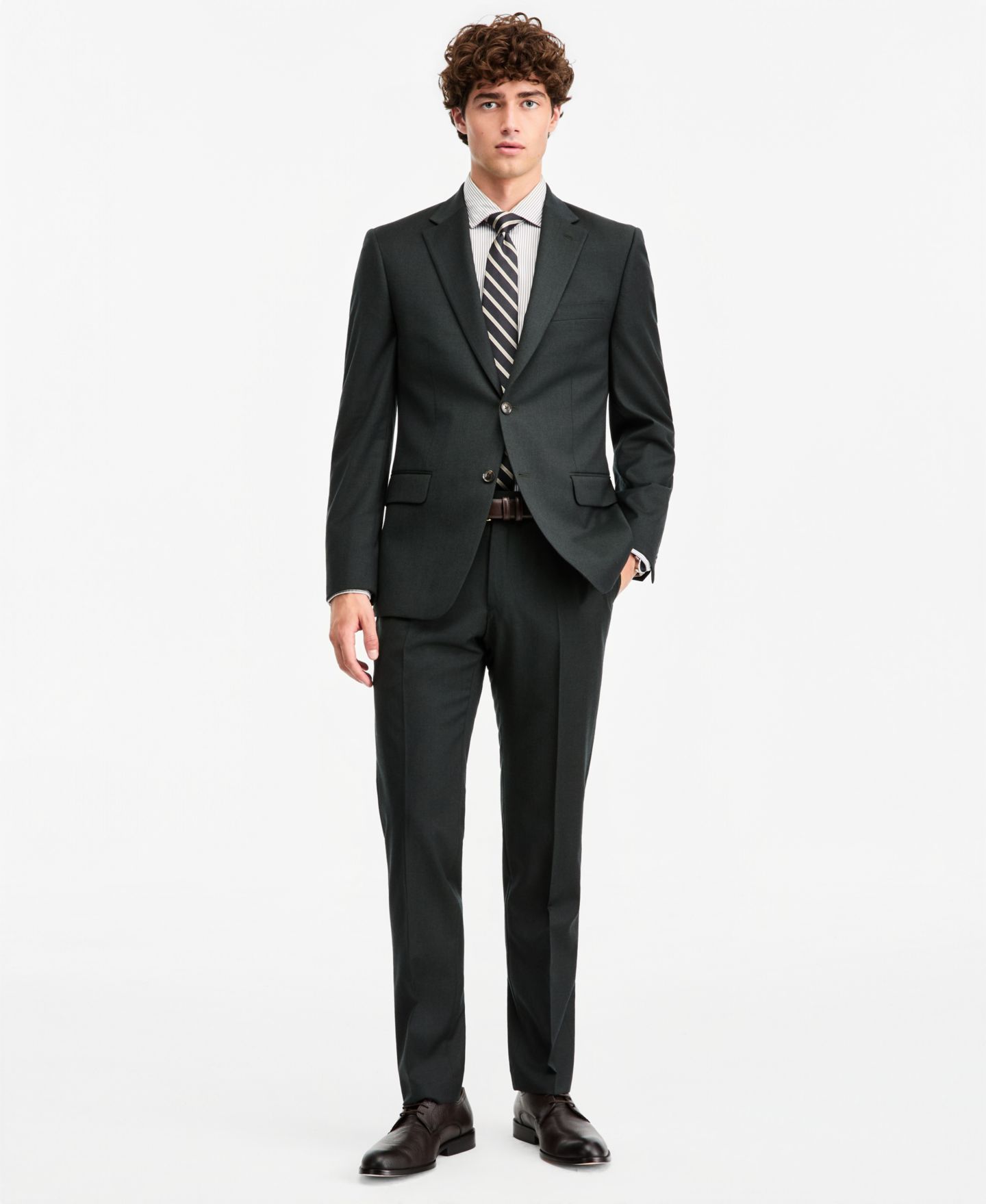 Мужские комплекты Tommy Hilfiger Modern-Fit Flannel Suit Separates, цвет: Тёмный зелёный — фото 1