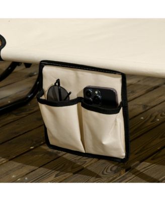 2-piece Chaise Lounge w/ Adjustable Backrest and Sunshade,