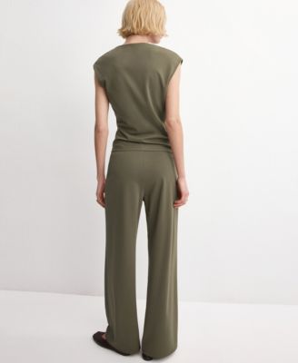 Women's Elastic Waist Straight-Fit Pants