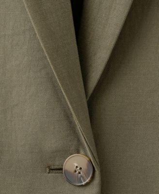 Women's Lapel Pockets Straight Suit Jacket