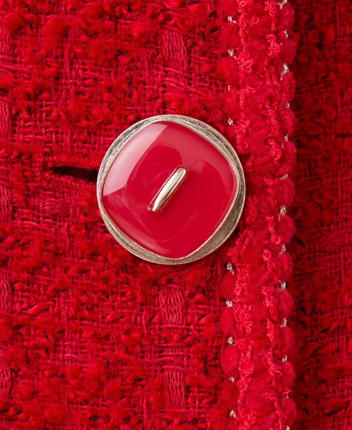 Женская куртка MANGO Jewel Buttons Tweed, цвет: Красный — фото 4
