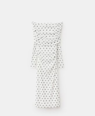 Women's Polka-Dot Strapless Dress