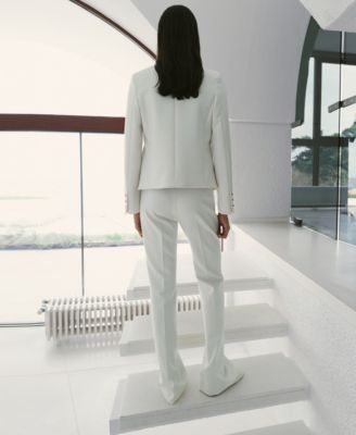 Women's Jewel-Button Strip Collar Jacket