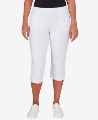 Petite Elastic Waist French Terry Capri Pants