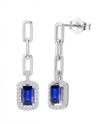 Lab Grown Ruby (1-1/3 ct. t.w.) & Lab Grown White Sapphire (1/4 ct. t.w.) Drop Earrings in 14k Gold Over Sterling Silver (Also Available in Multi-Stones)