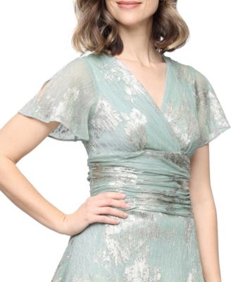 Women's Floral Surplice-Neck Tiered Dress