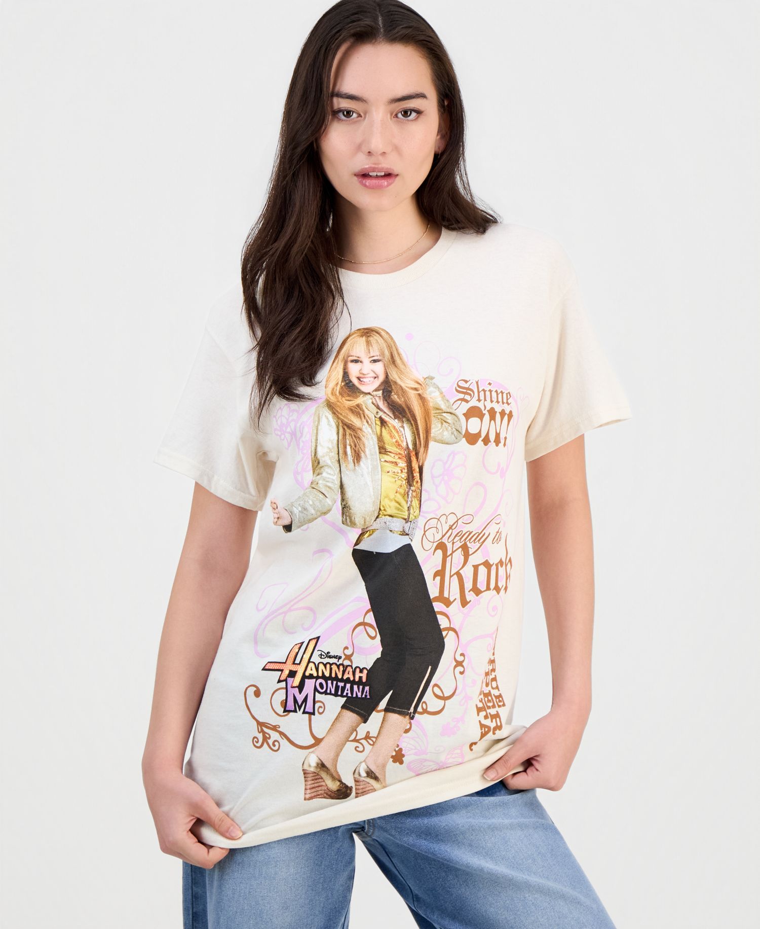 Juniors' Hannah Montana Cotton Short-Sleeve T-Shirt