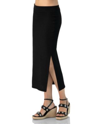 Women's Midi Knit Skirt with Side Slits