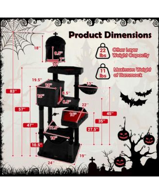 Gothic Cat Tree for Indoor Cats Extra Large Cat Tower w/2 Cat Condos Coffin Bed