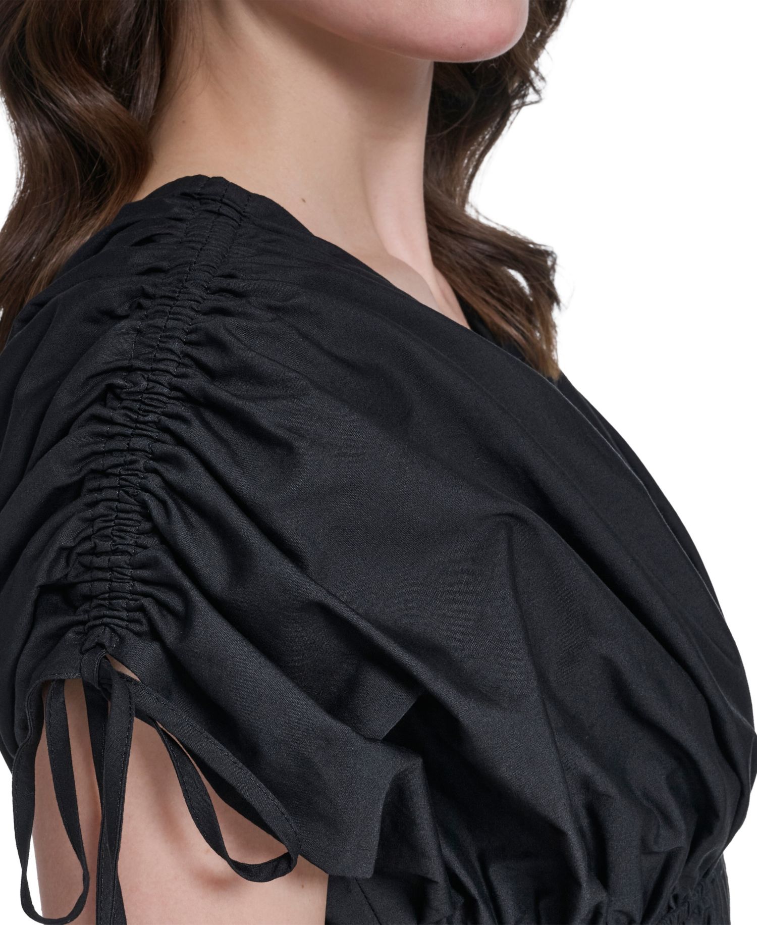 Women's V-Neck Embroidered Hem Midi Dress