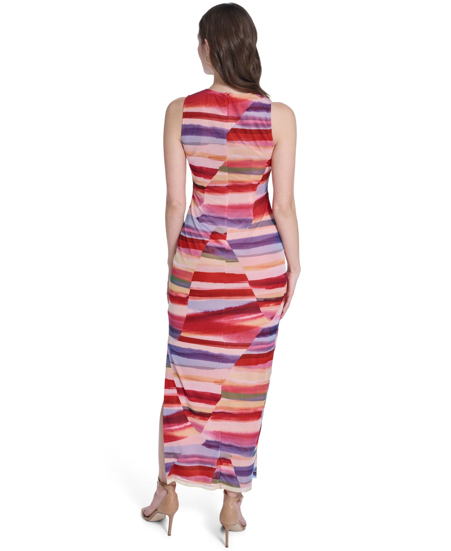 Women's Sleeveless Boat Neck Maxi Dress