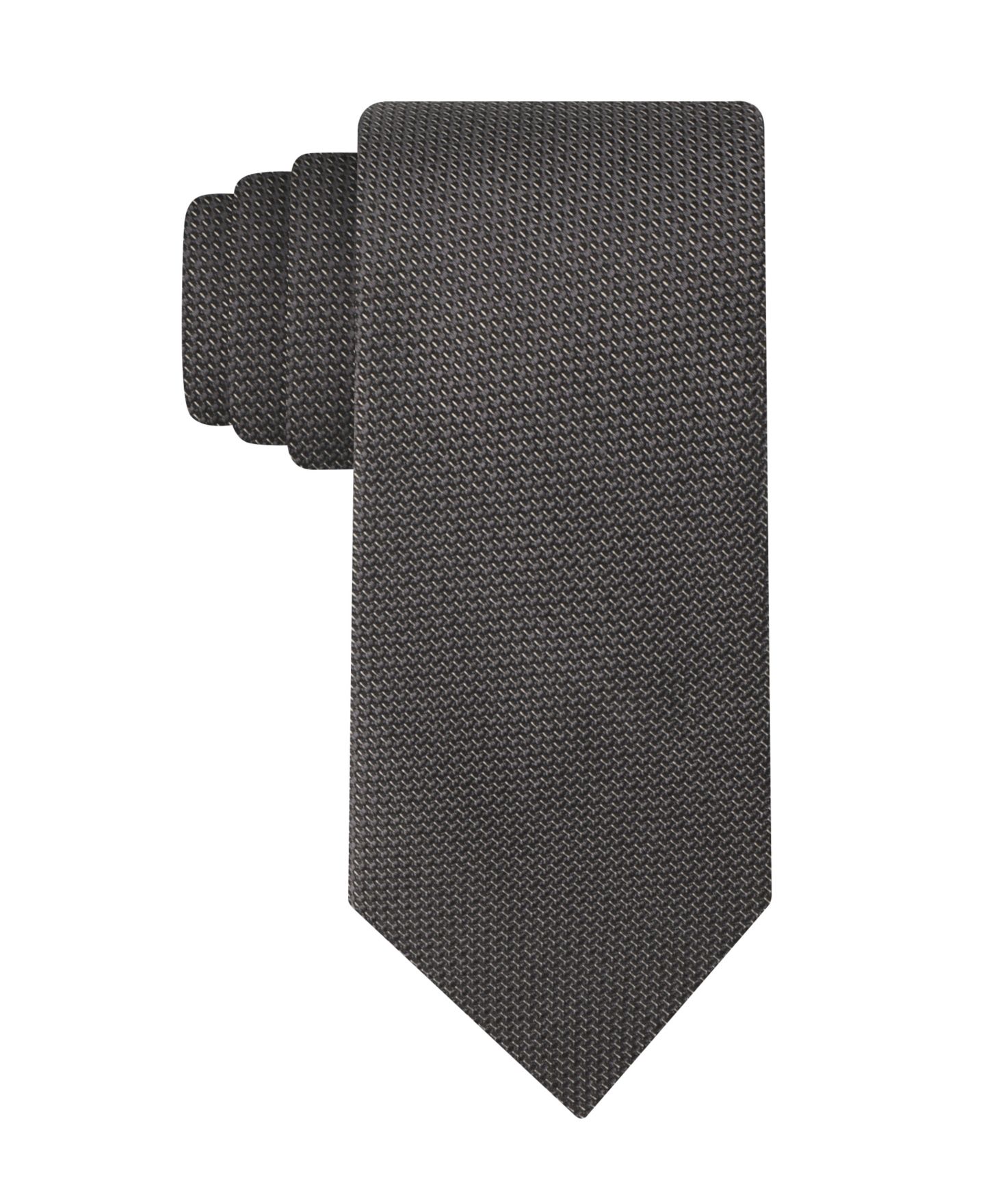 Мужские галстуки Calvin Klein Classic-Fit Donnelly Textured Solid Tie, цвет: Чёрный — фото 1