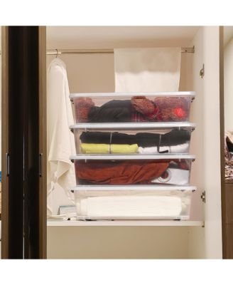 4 Pack 40qt Underbed Bins with Lids and Handles