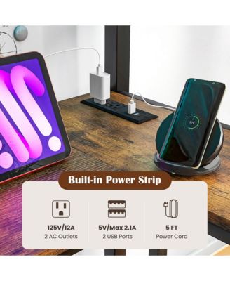 Twin Size LED Bed Frame w/ Charging Station Upholstered Headboard 4 Drawers