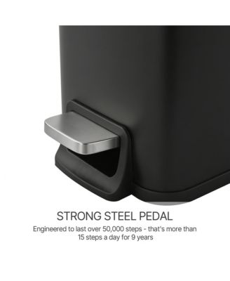 1.6 Gallon Stainless Steel Slim Bathroom Trash Can with Lid, Small Garbage Can