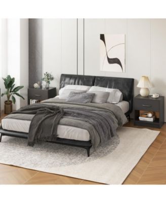 Nightstand with Drawer and Open Storage Shelf