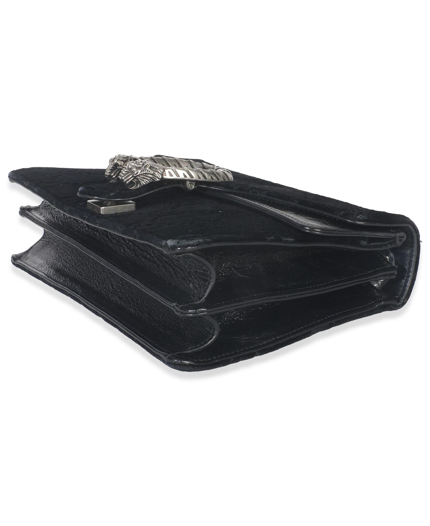Black GG Embossed Velvet Small Dionysus Chain Bag