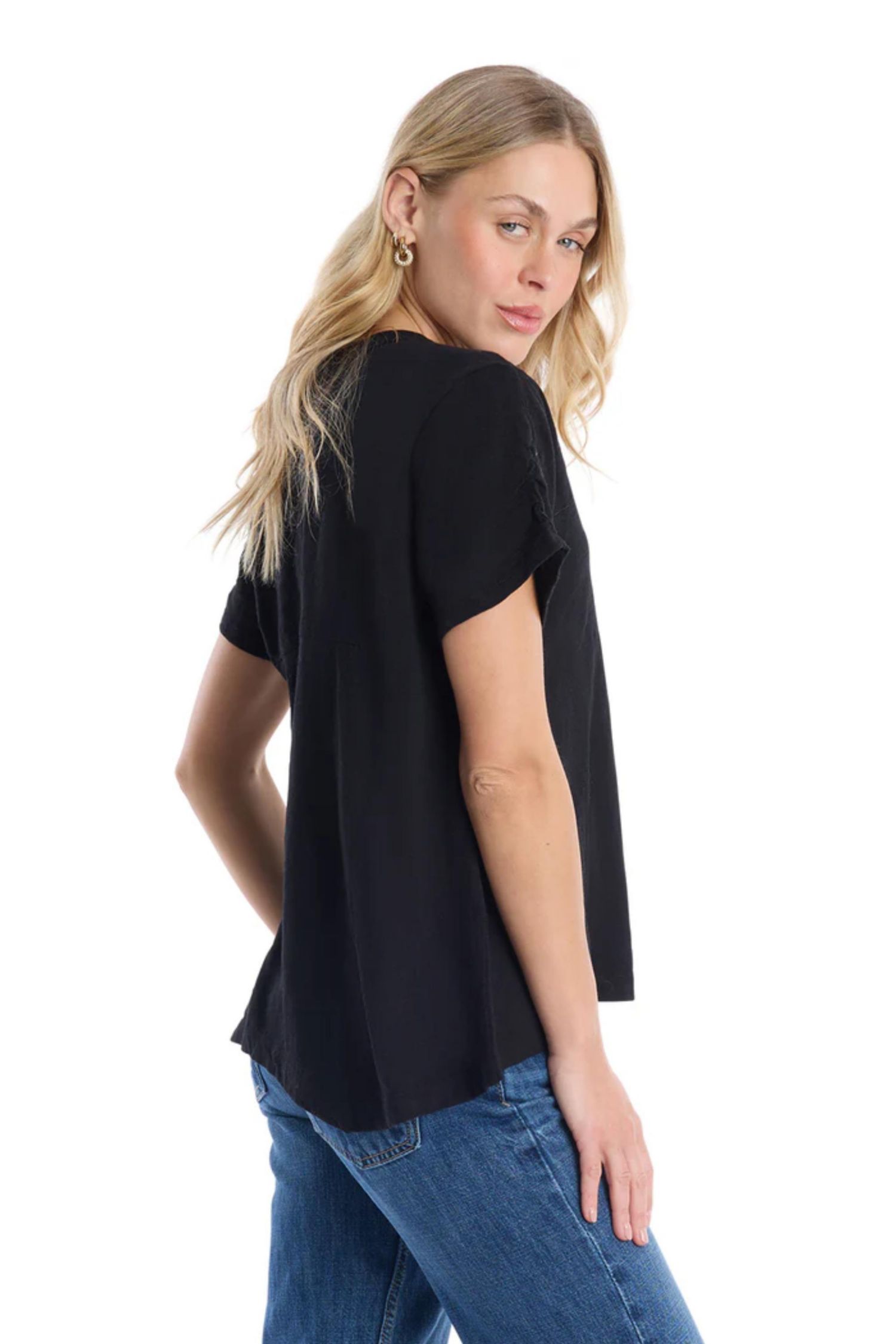 Women's Clothing Ruched Sleeve Tee