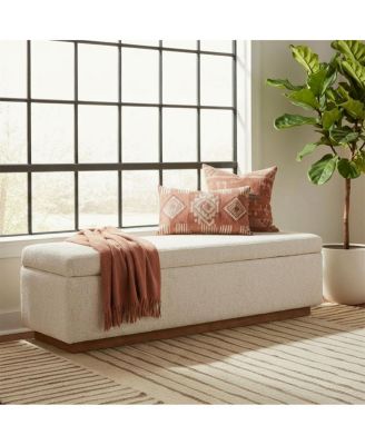 Upholstered Storage Bench Ottoman, Lift-Top Bedroom End Bench