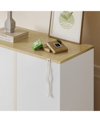 Wooden Pet House Sideboard, Farmhouse Buffet Cabinet with Storage,  White