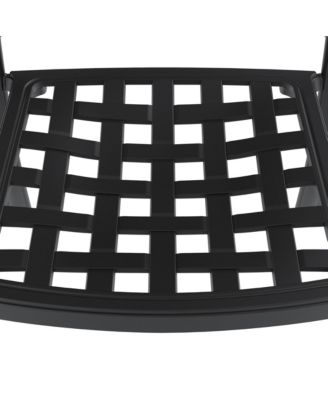 Cast Aluminum Patio Chairs Set of 2 Dining Chairs with Random Color Cushions