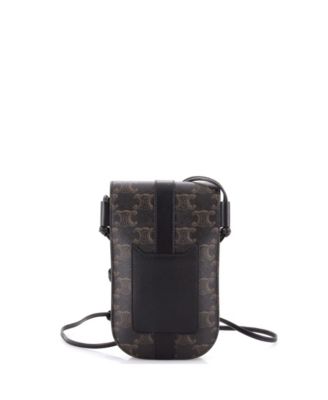 Phone Pouch Crossbody Triomphe Coated Canvas with Leather