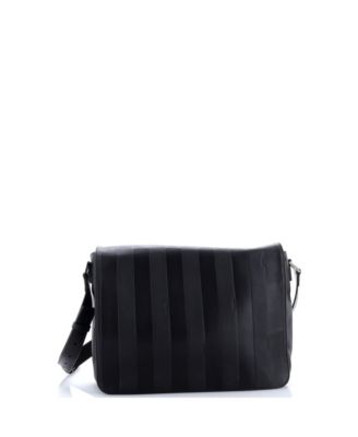 Large Flap Messenger Bag Pequin Embossed Leather