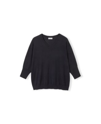 Women's Slouchy V-Neck Pure Wool Jumper