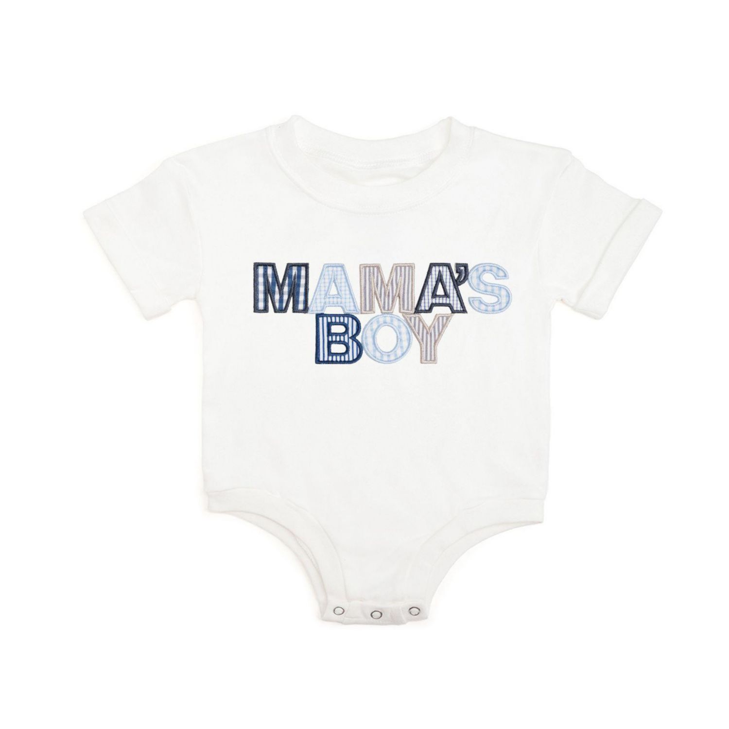 Baby Boys Mama's Patchwork Short Sleeve Romper