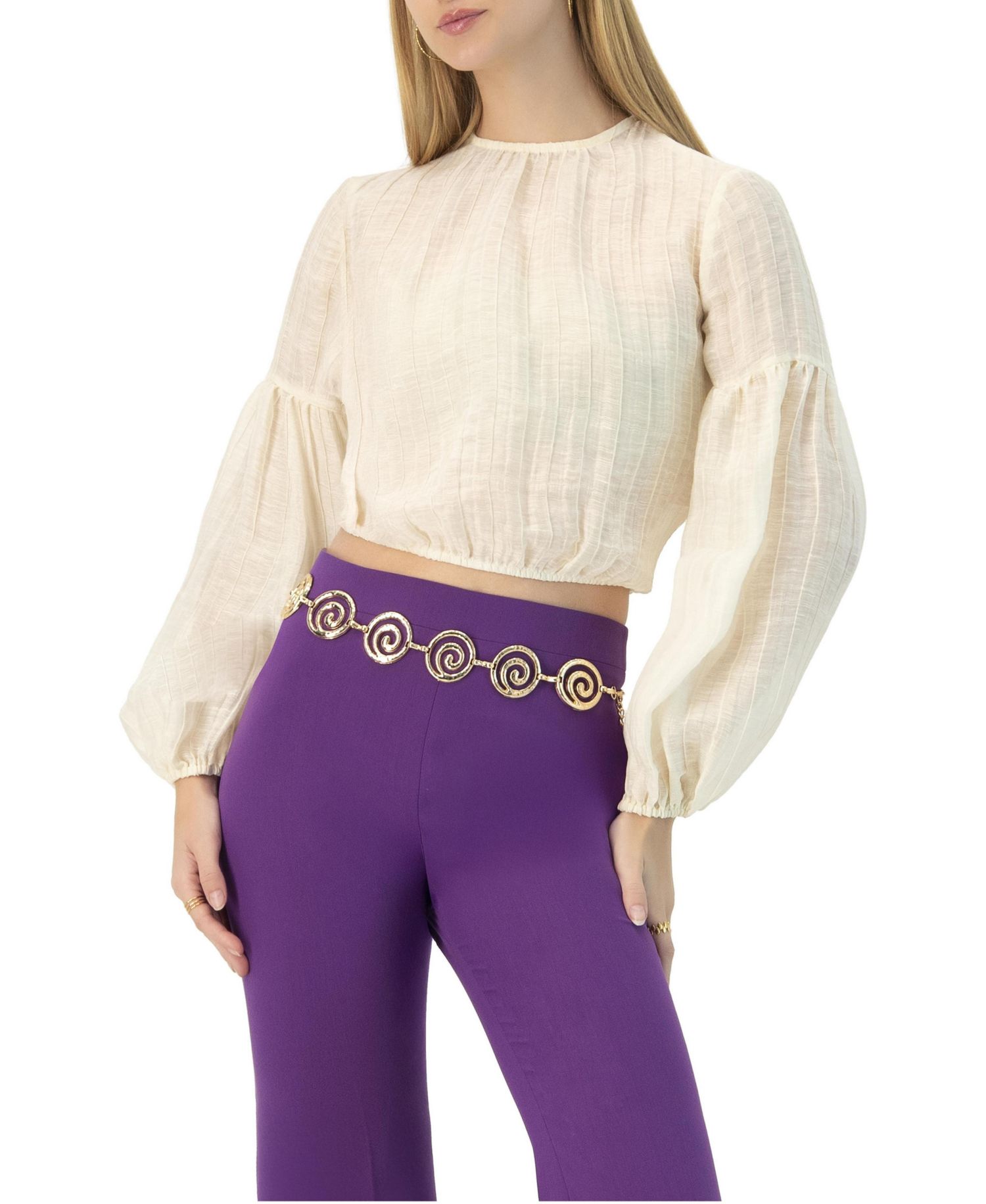 Women's Long Sleeve Balloon Blouse