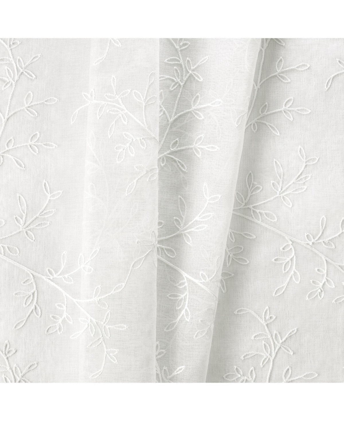 Ellis Curtain Brewster 100% Polyester Embroidered Sheer Rod Pocket Tiers 70" x 36"