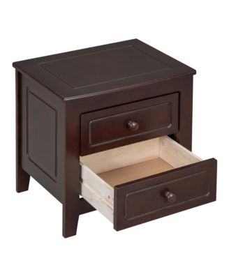 2-Drawer Nightstand, Mid Century Retro Bedside Table for Bedroom and Living Room