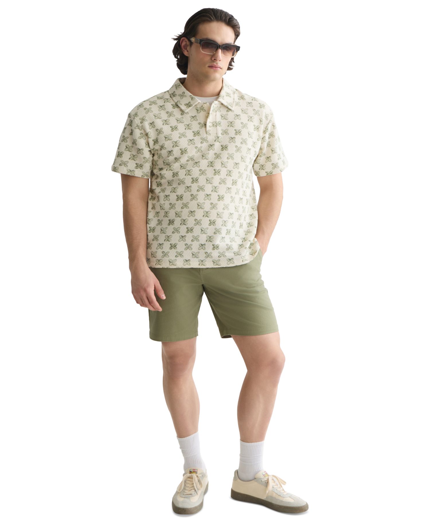 Men's Printed Short-Sleeve Polo Shirt