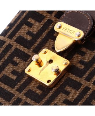 Small Vintage Lock Top Handle Vanity Bag Zucca Canvas