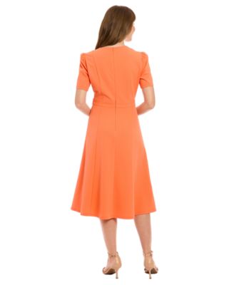 Petite Fit & Flare Scuba Crepe Midi Dress