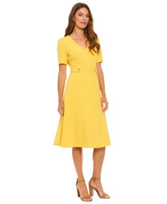 Petite Short-Sleeve V-Neck Midi Dress