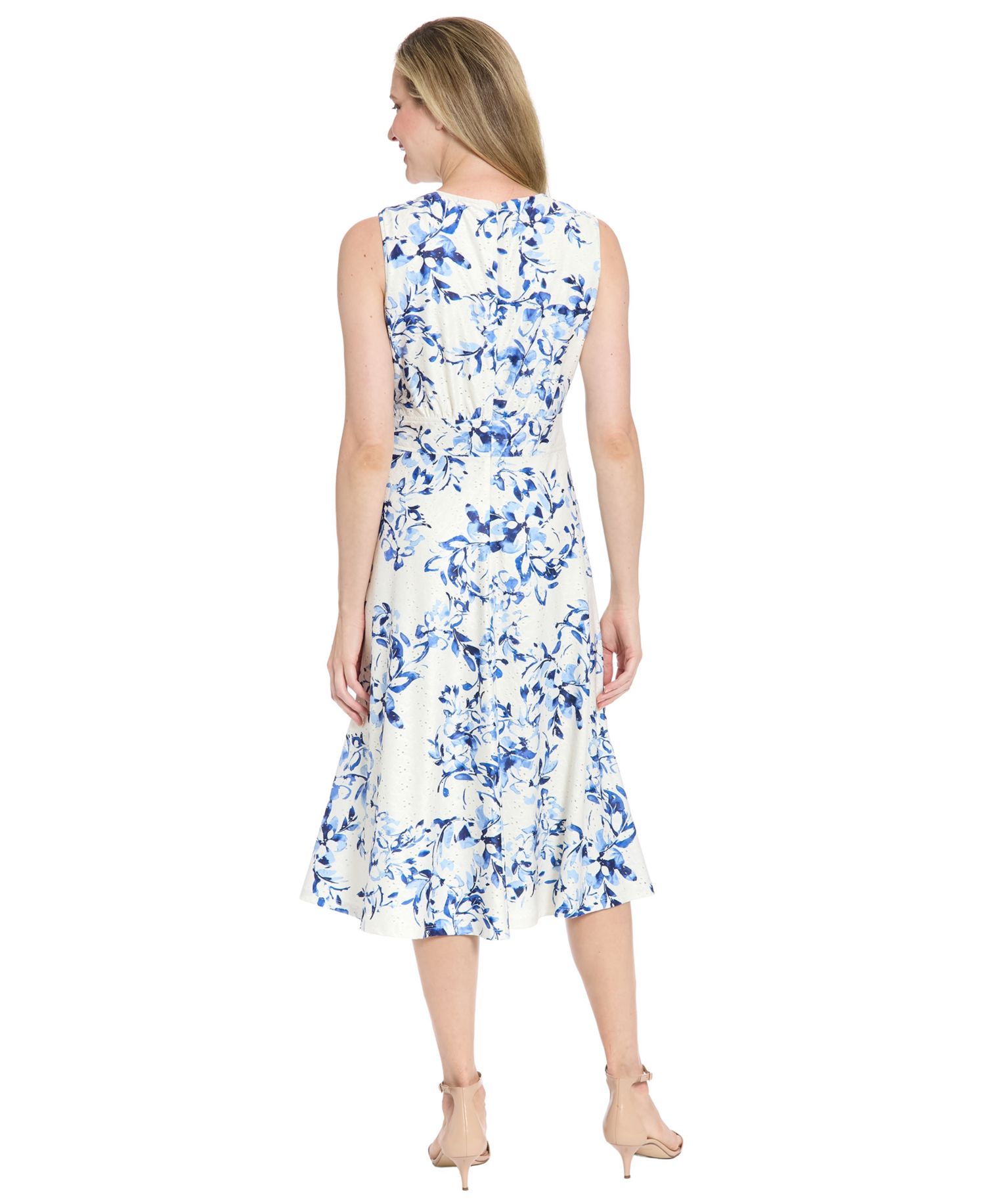 Petite Sleeveless Jewel Neck Midi Dress