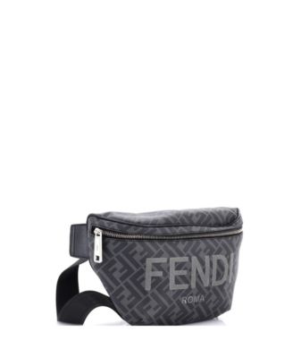 Medium FF 1974 Logo Waist Bag Zucca Coated Canvas